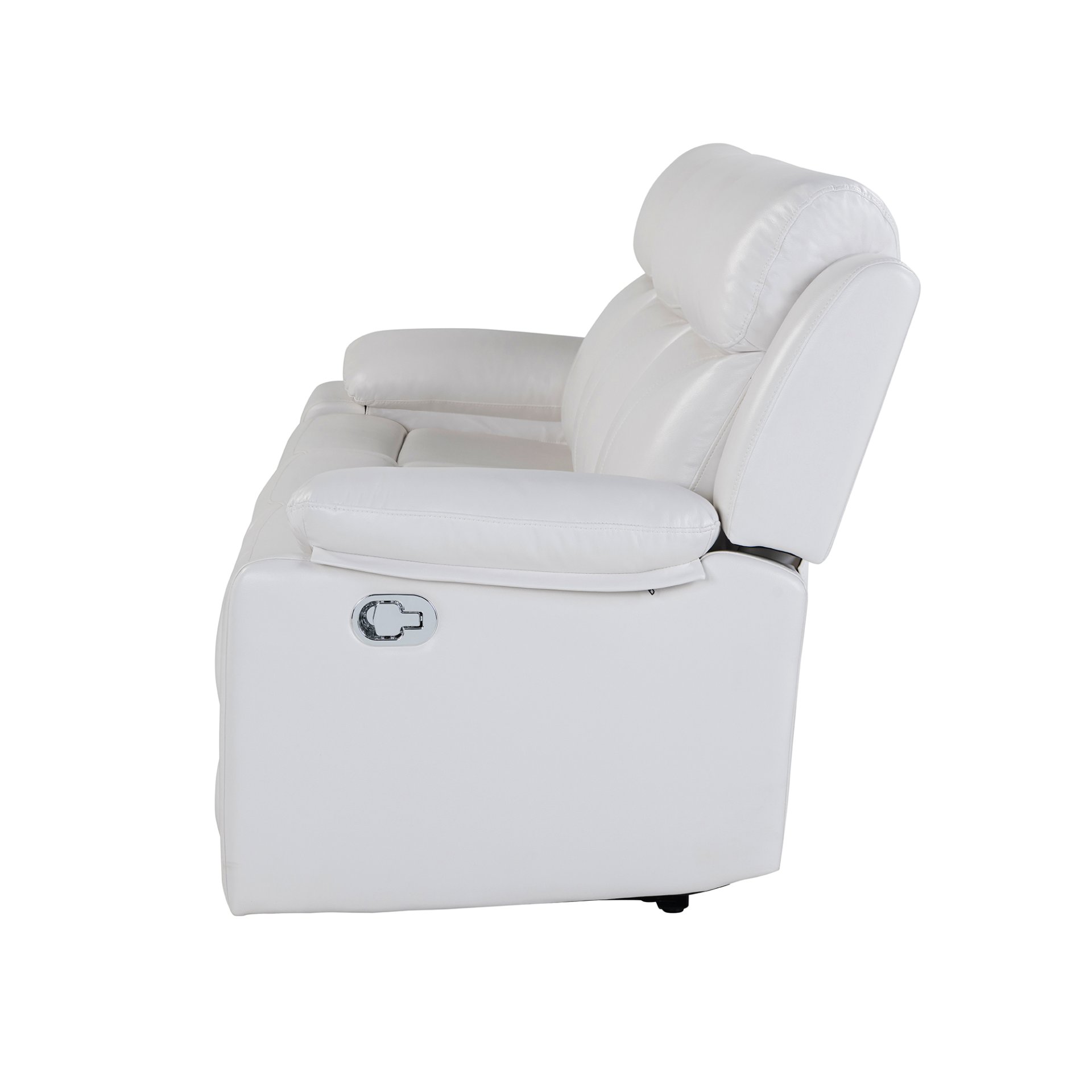 Blanche - Reclining Sofa With LED Lights Frame, Pillow Top Arms - White - Image 6