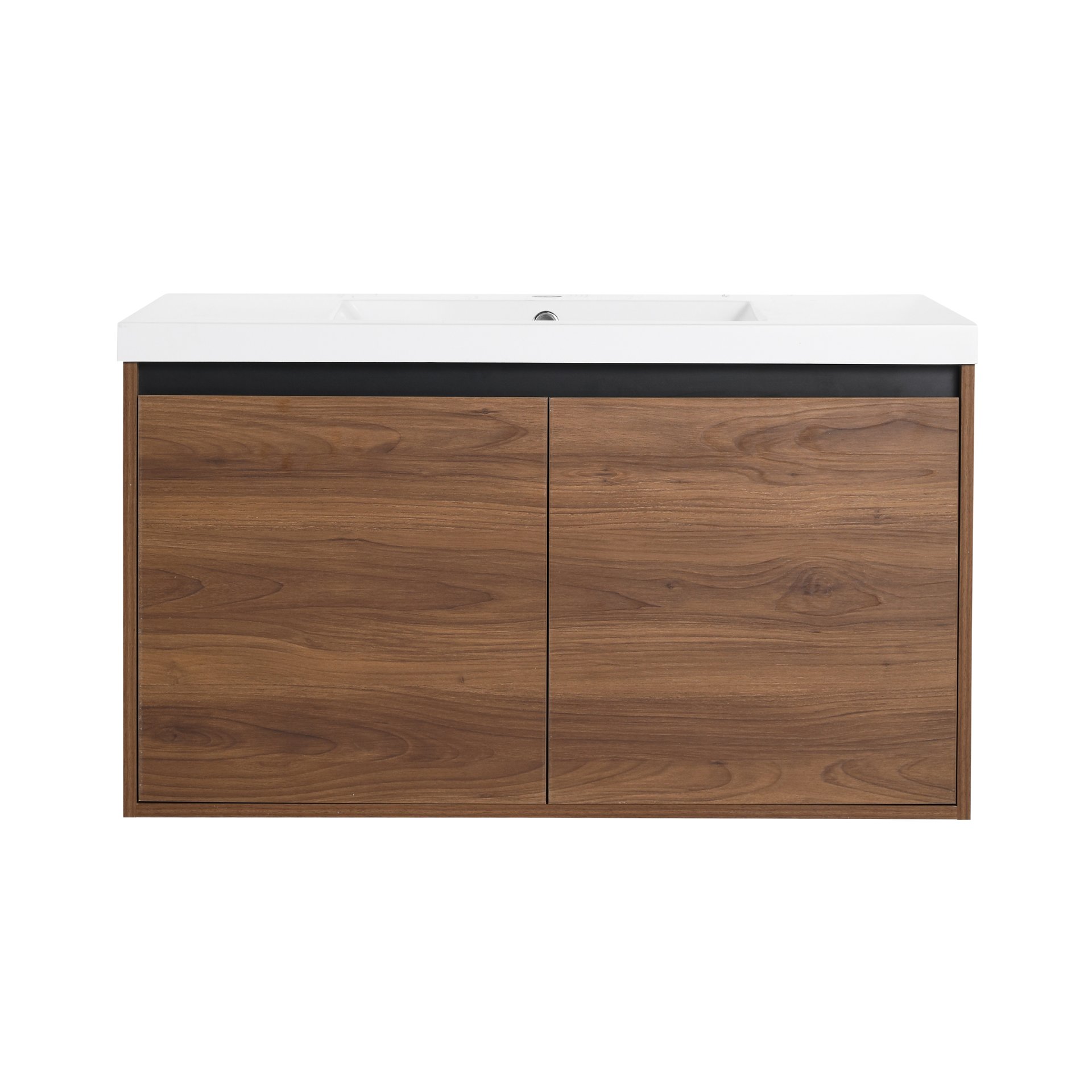 36" Bathroom Vanity Set With Resin Countertop Sink And 2 Doors - Brown - Image 17