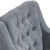 Accent Chair, Living Room Chair, Footrest Chair Set With Vintage Brass Studs, Button Tufted Upholstered Armchair For Living Room, Comfy Reading Chair For Bedroom, Reception Room - Gray - Image 22