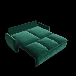 Pull Out Sofa Bed, 3 Seat Convertible Sleeper Sofa With 2 In 1 Pillow And Blanket Set Multifunctional Velvet Sofa Bed - Green