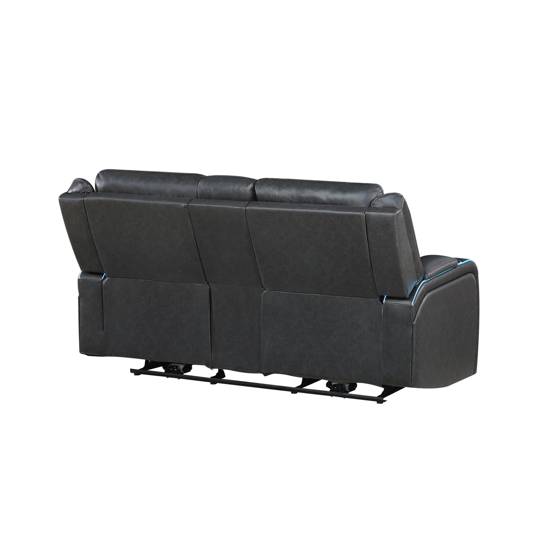 Blanca - Power Console Reclining Loveseat With LED Lights, Power Headrest And Speakers - Charcoal - Image 5