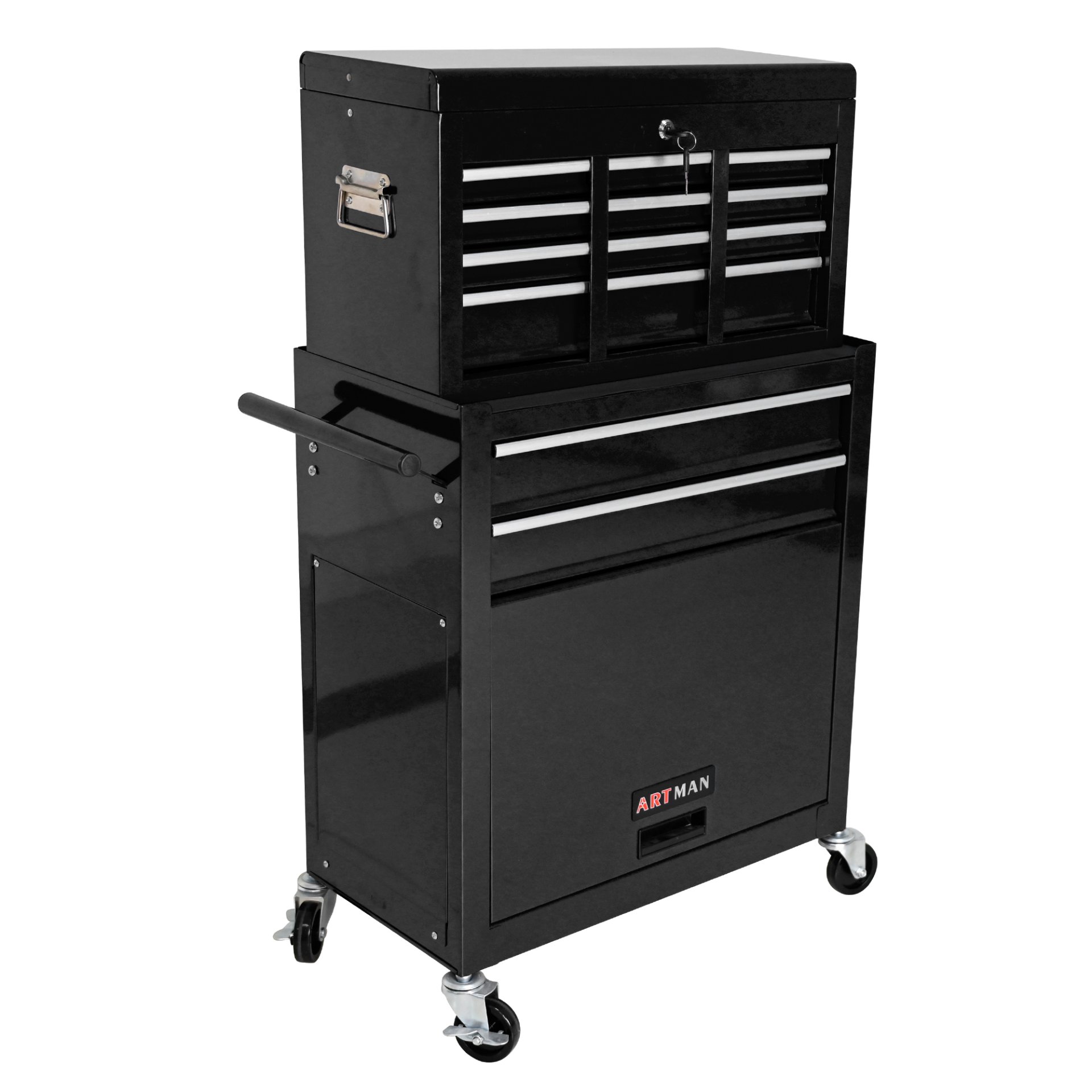 High Capacity Rolling Tool Chest With Wheels And Drawers, 8 Drawer Tool Storage Cabinet - Black - Image 4
