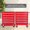 5 Drawer Metal Rolling Tool Chest With Locking System And Wheels - Red - Image 4