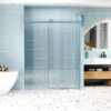 Frameless Soft Closing Shower Door, 1 / 4" (6Mm) Tempered Glass Single Sliding With Explosion Proof Coating - Chrome - Image 2