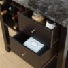 Bakers Cabinet With Three Display Shelves, Wine Compartment & Two Drawers - Red Cocoa - Image 2