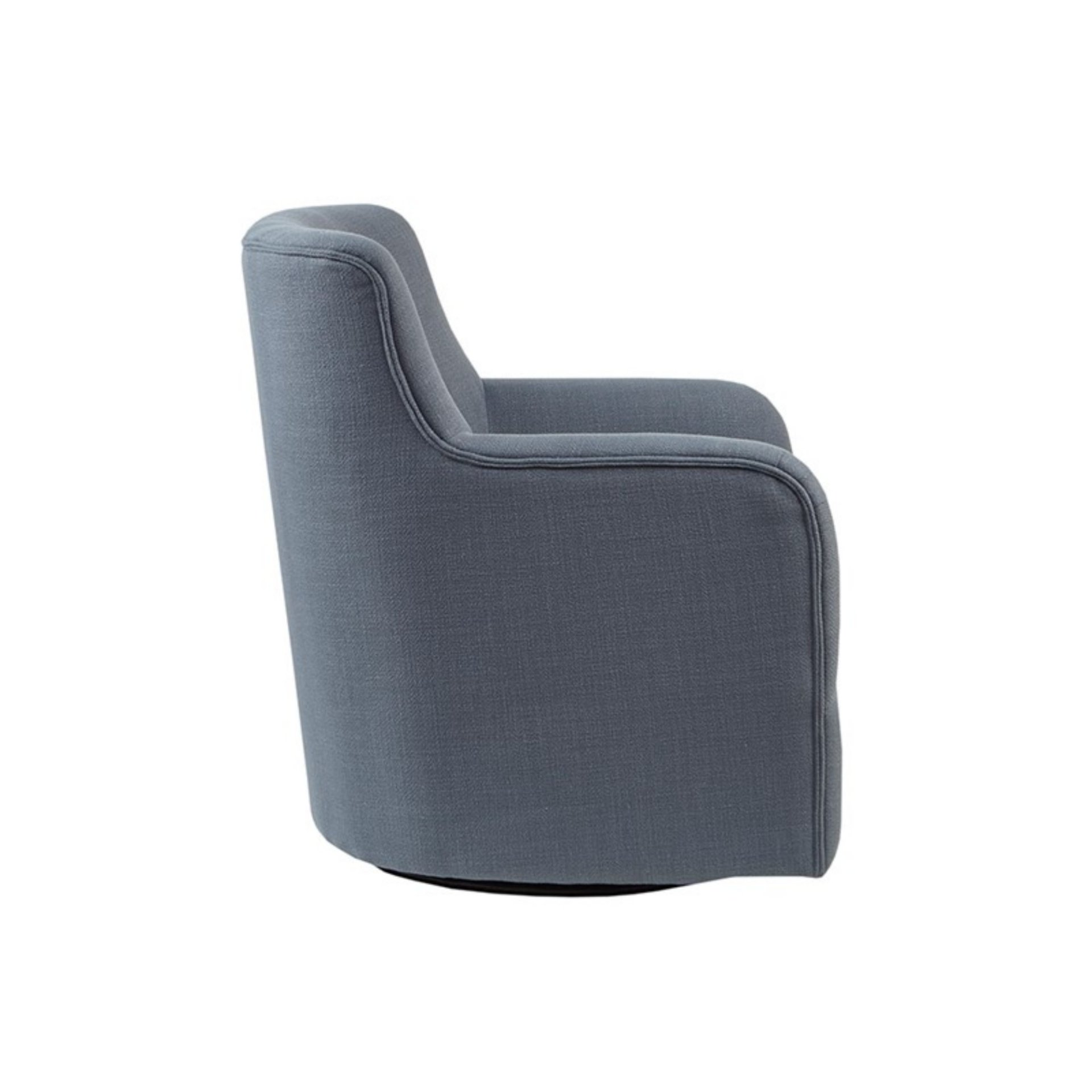 Adele - Swivel Chair With Button Tufted Back And Round Arms - Blue - Image 6