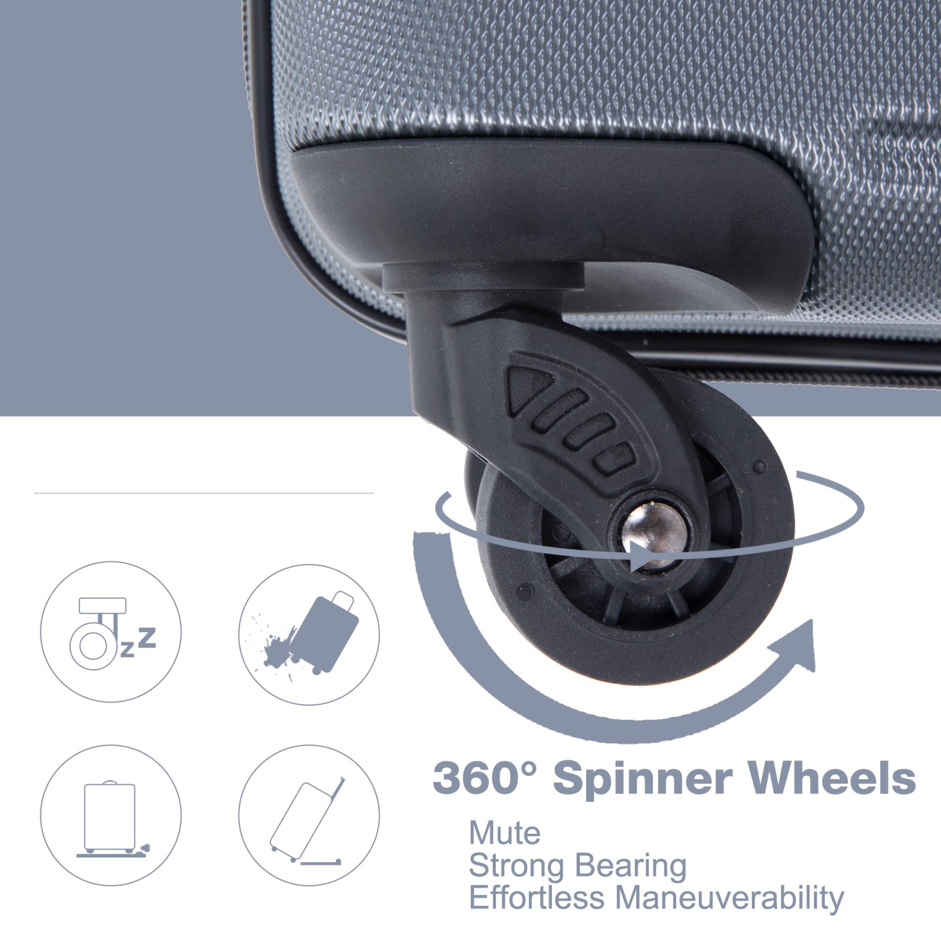 Expandable 3 Piece Luggage Sets Pc Lightweight & Durable Suitcase With Two Hooks, Spinner Wheels, Tsa Lock, (21/25/29) - Gray - Image 9