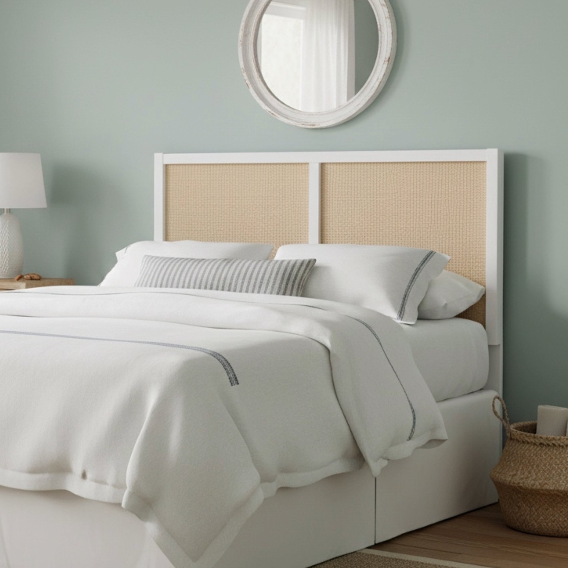 Barkley - Queen / Full Headboard With Adjustable Height - White - Image 2