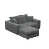 3 Seat Sofa, Deep Seat Couches With Soft Pillows And 1 Ottomans, Convertible Sofa Lounge Chair, For Living Room - Gray - Image 21