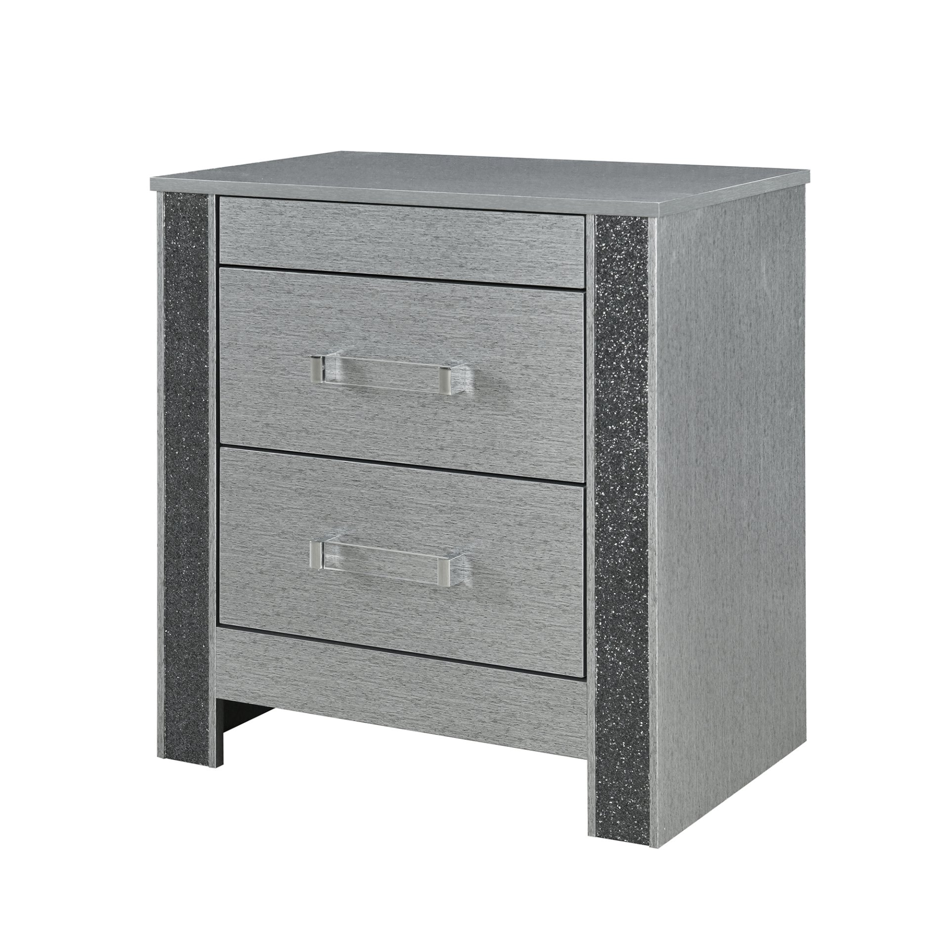 Lorenzo - Nightstand With Hidden Compartment And Handles - Silver - Image 5
