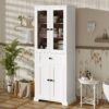 Bathroom Storage Cabinet, Adjustable Shelves & Drawer, Freestanding Linen Tower - White - Image 5