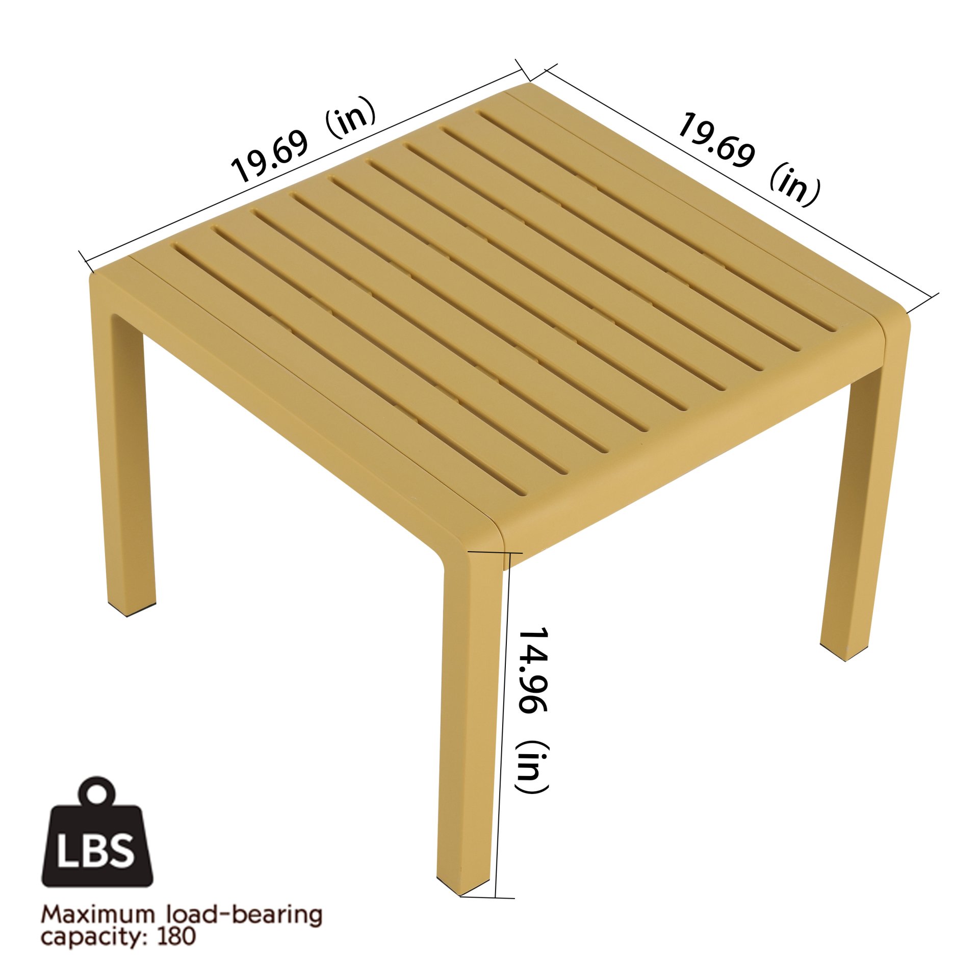 3 Piece Indoor / Outdoor Leisure Table And Chair Set (2 Chairs And 1 Coffee Table), UV Resistant, Waterproof And Durable - Brick Yellow - Image 14