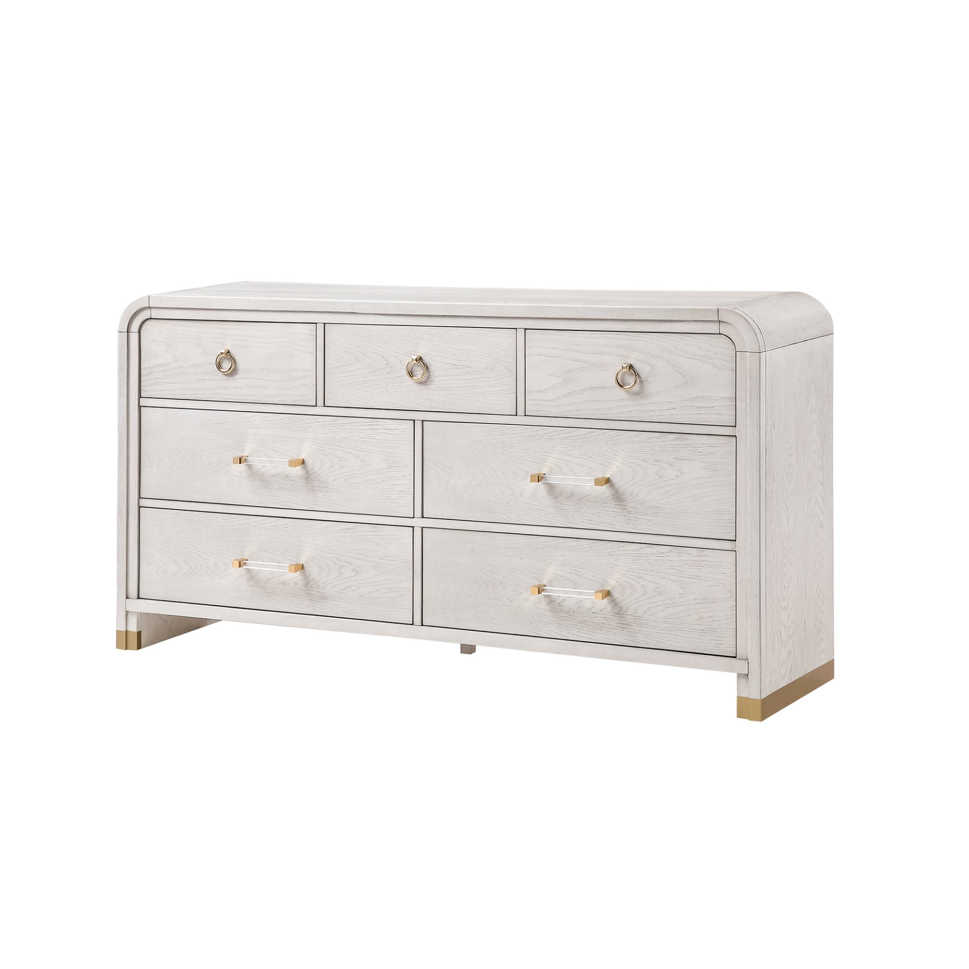 Malco - Dresser With Gold Detailing - Oak - Image 5