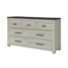 Augusta - Dresser, 7 Spacious Drawers, Block Feet - Beige Brown - Image 5