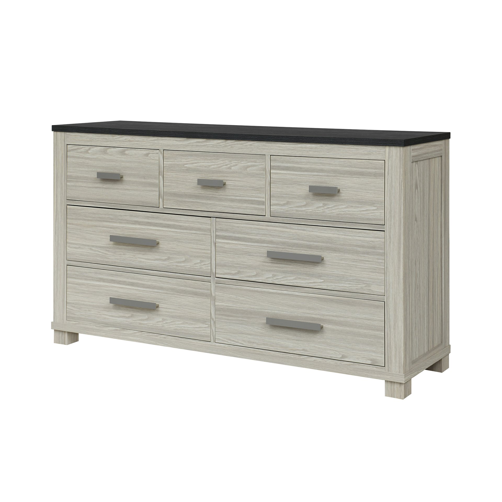 Augusta - Dresser, 7 Spacious Drawers, Block Feet - Beige Brown - Image 5