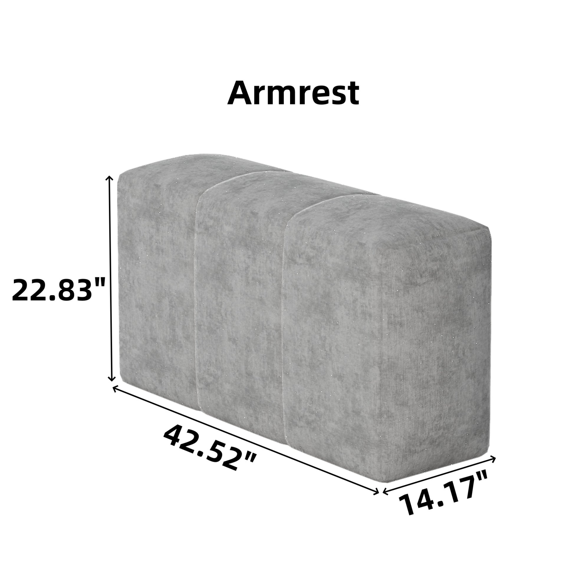 Modern Oversized Modular Sectional Sofa, Sparkling Chenille Fabric Soft Cushion Sofa With 2 Pillows, Diy Combination Tufted Sofa, No Assembly Required - Gray - Image 6