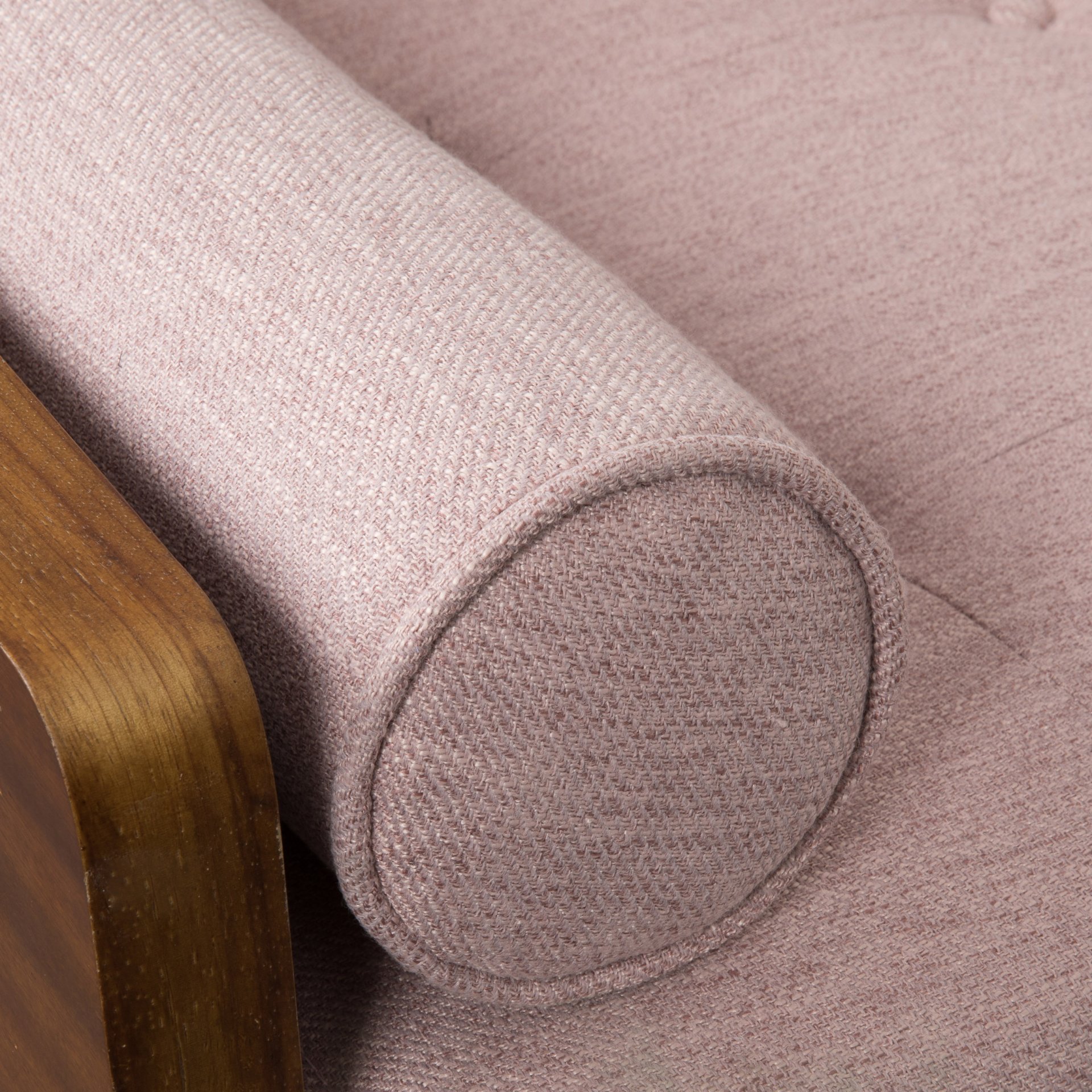 Aidan - Mid Century Modern Tufted Fabric Sofa - Blush - Image 13