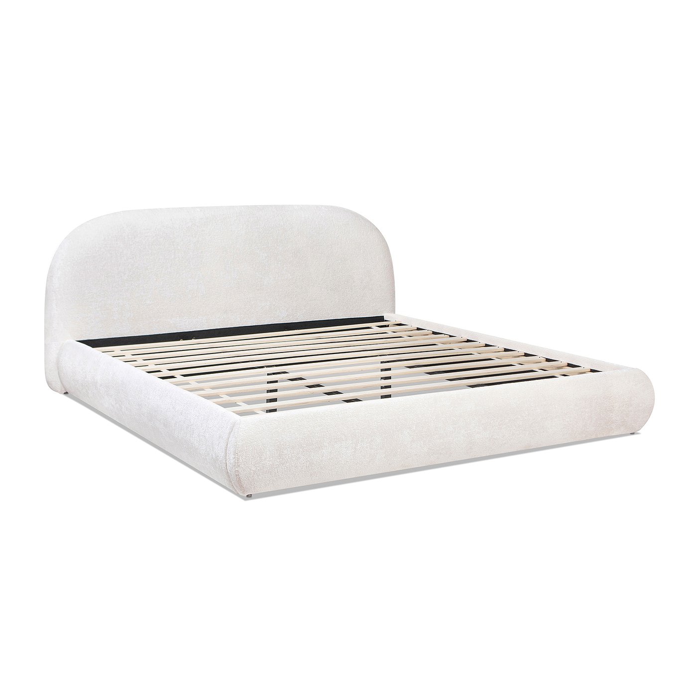 Archie Puffy Grounded - King Upholstered Platform Bed - Almond White - Image 18