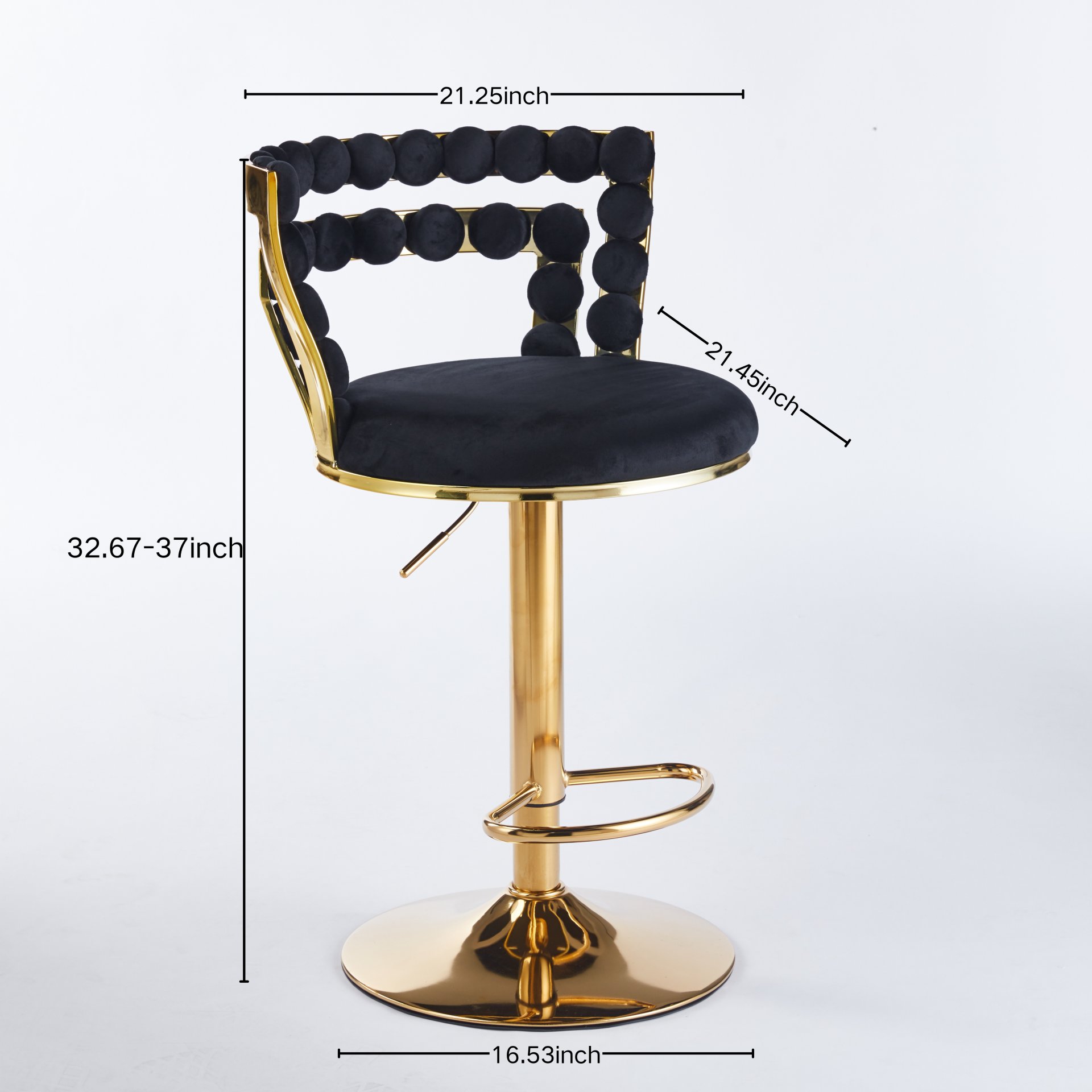 Bar Chair With Tube Legs (Set of 2) - Golden / Black - Image 3