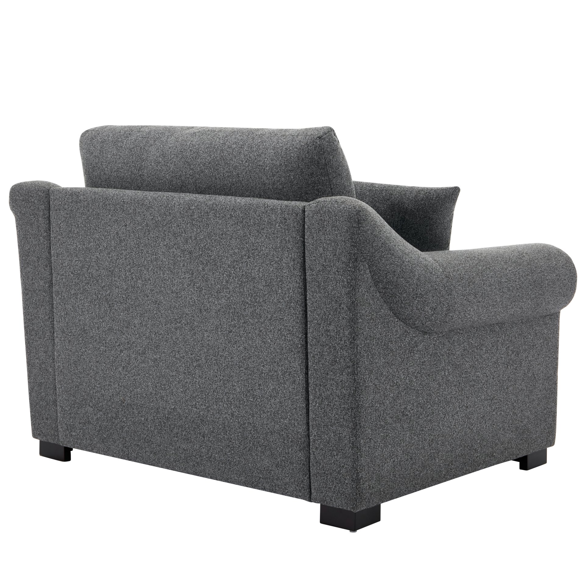 Modern Chenille Oversized Armchair, Chair And A Half, Single Sofa For Bedroom, Living Room, Wide - Gray - Image 12
