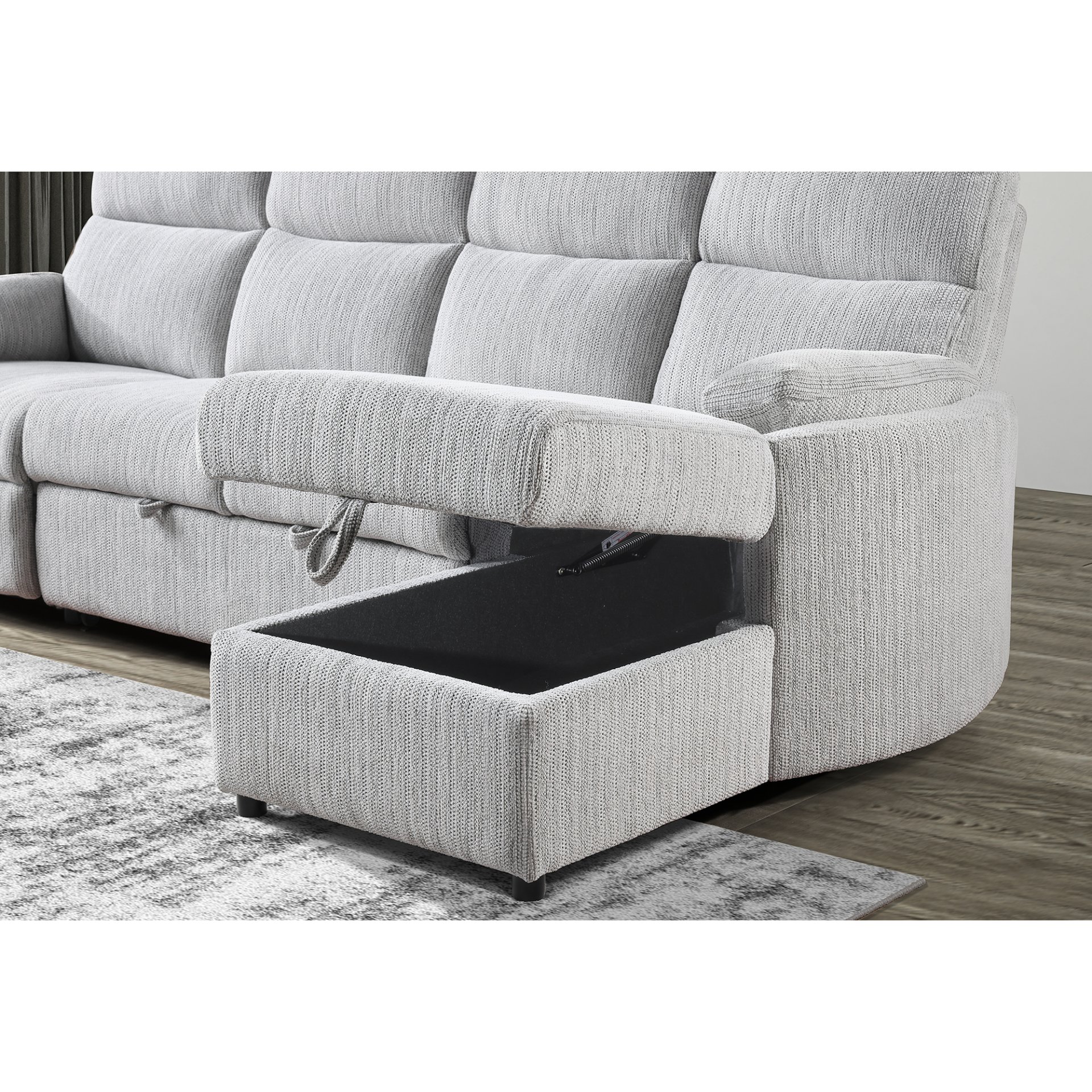 Sleeper Sofa With Storage Chaise - Grey - Image 8