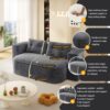 2 In 1 Foldable Sofa Plush Corduroy Sofa Convertible Floor Sofa Bed Deep Seating With Multi Functional Blanket Suitable For Living Rooms - Dark Gray - Image 17