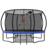 12Ft Recreational Kids Trampoline With Safety Enclosure Net & Ladder, Outdoor Recreational Trampolines - Blue - Image 10