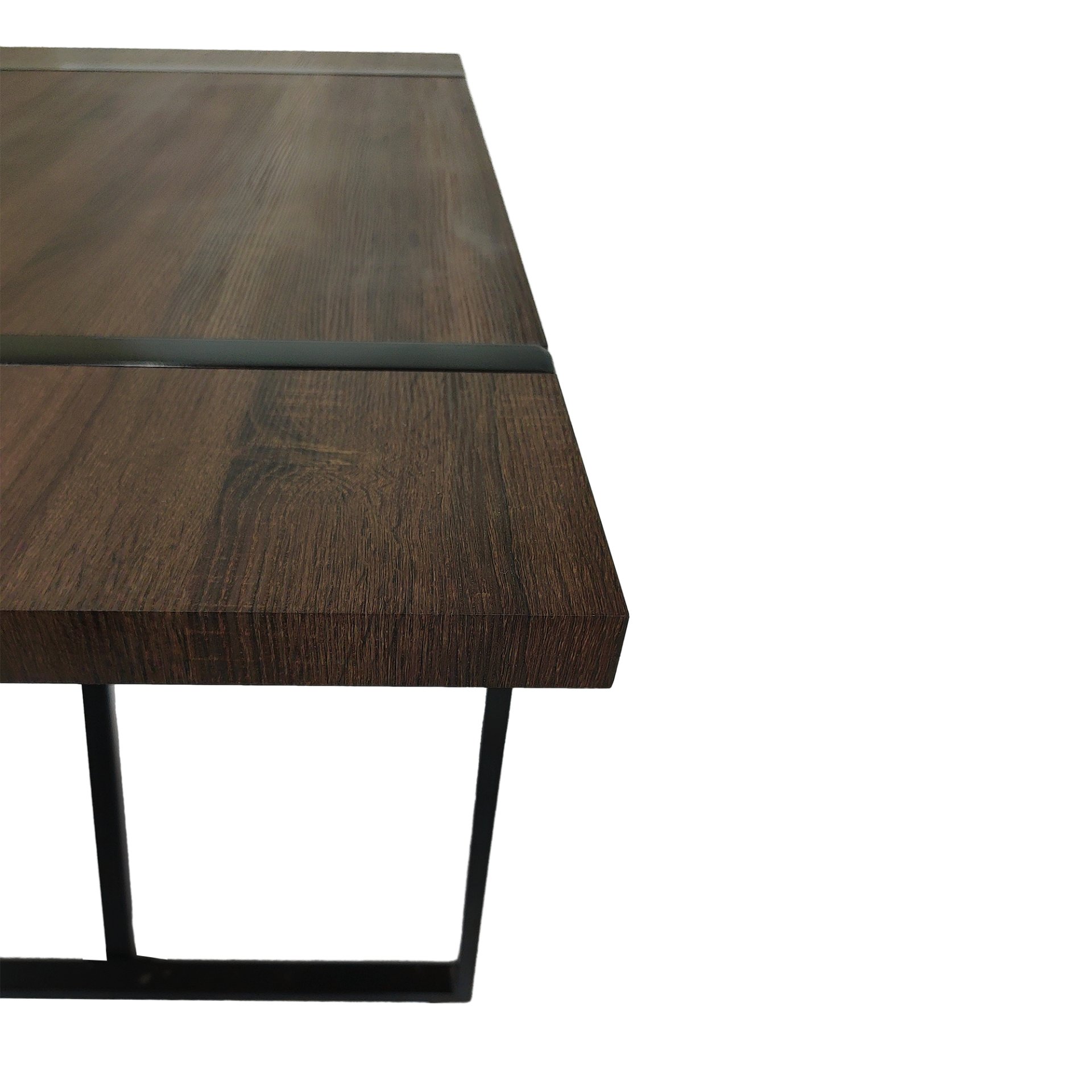Modern Rustic Dining Table In Walnut With Metal Legs For 4 - 6 Person - Walnut - Image 6