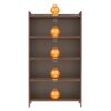 4 Flip Doors Cabinet, With Ample Storage Space For Living Room - Walnut - Image 8