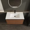 36" Bathroom Vanity Set With Resin Countertop Sink And 2 Doors - Brown - Image 5