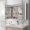 36" X 30" Medicine Cabinet With LED Vanity Mirror, Anti-Fog, Dimmable, Recessed Or Surface Mount, Aluminum 3000K~6000K Lighted Double Door Bathroom Cabinet With Touch Switch - Silver - Image 6