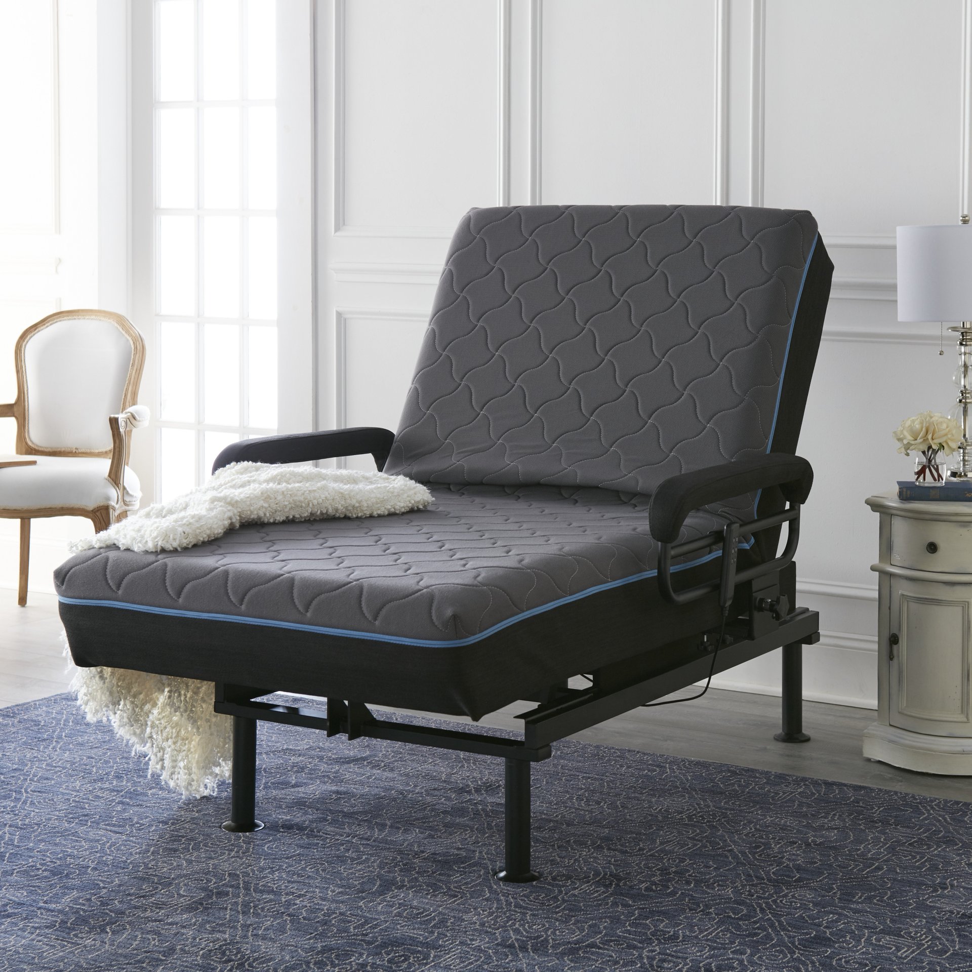 Adjustable Sleep To Stand Bed With Convenient Lift Assist Txl - Blue - Image 9