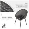 2 Pack Lounge Chair Set With Folding Square Table - Khaki / Warm Grey / White - Image 12