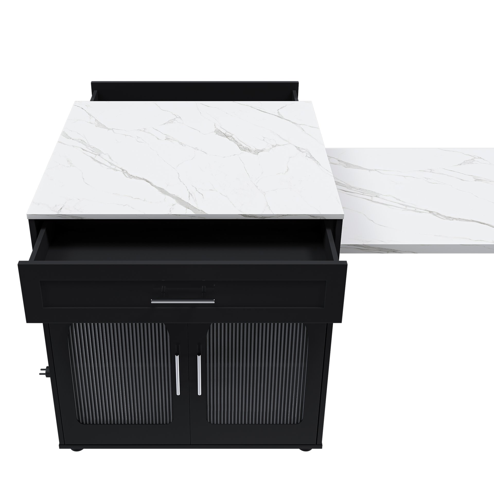 Expandable Kitchen Island With Dining Table - Black - Image 11