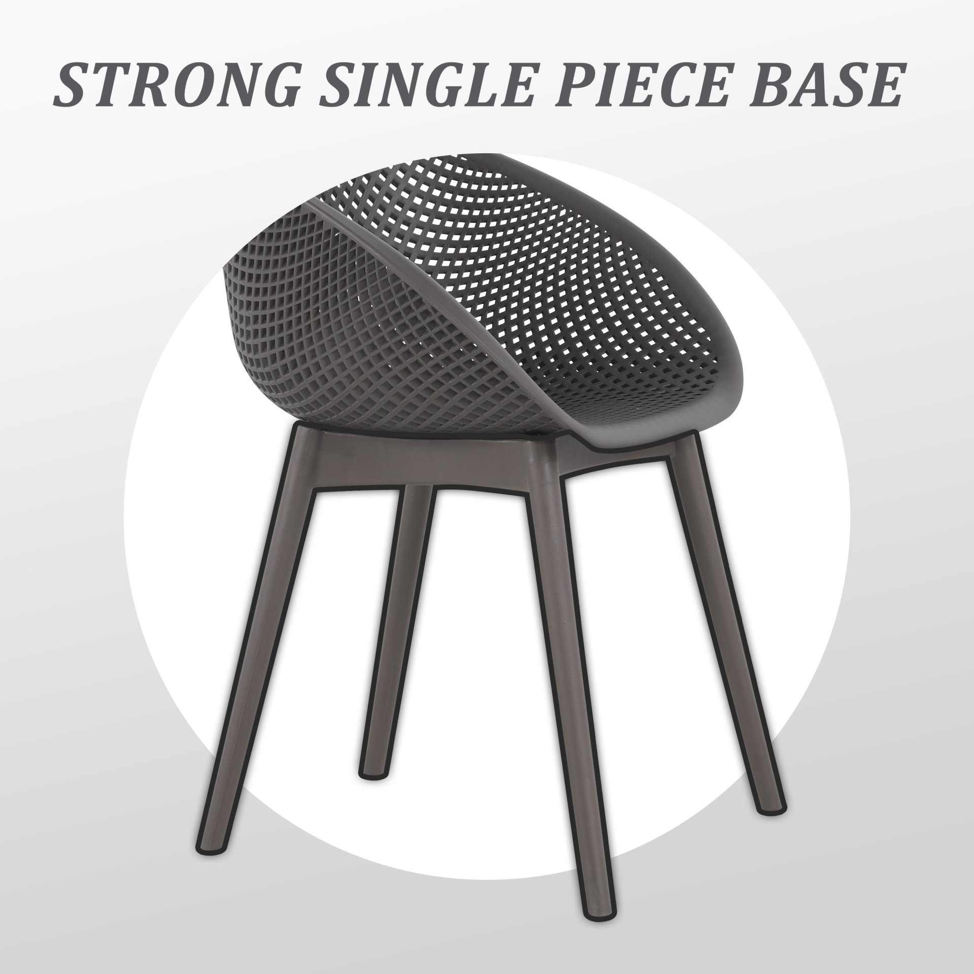 2 Lounge Chair Set With Round Table - Warm Grey / White - Image 9