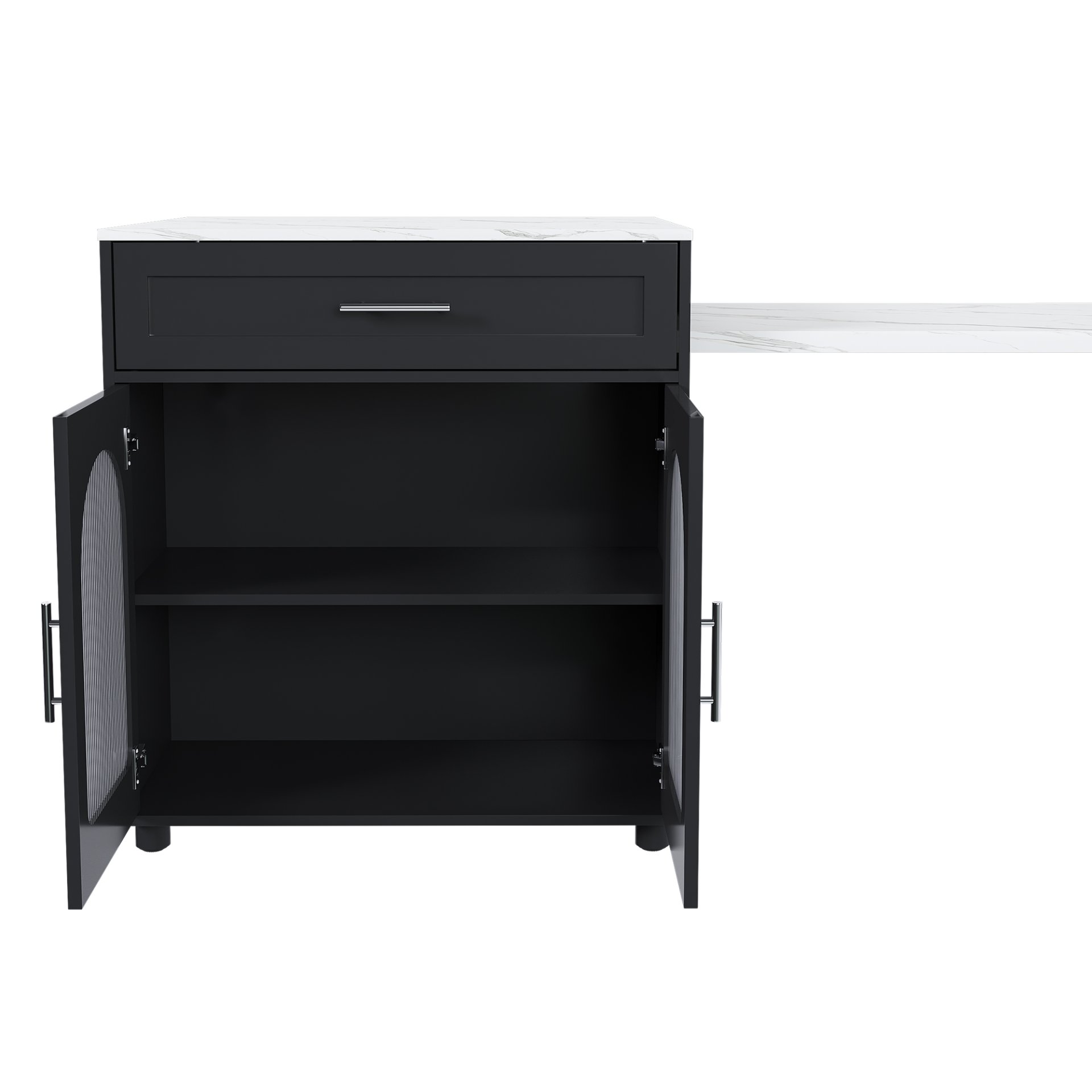 Expandable Kitchen Island With Dining Table - Black - Image 12