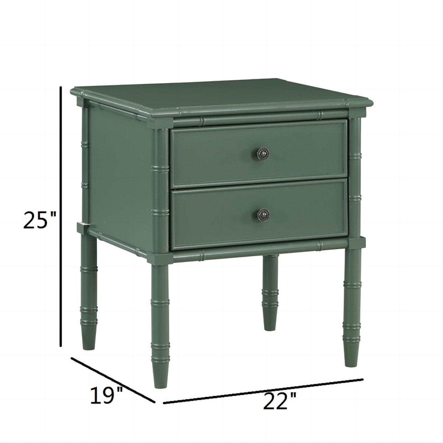 Emmett - 2 Drawer Nightstand - Antique Green - Image 3