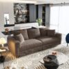 3 Seat Sofa, Convertible Deep Seat Sofa Lounge Chair For Living Room - Camel - Image 10