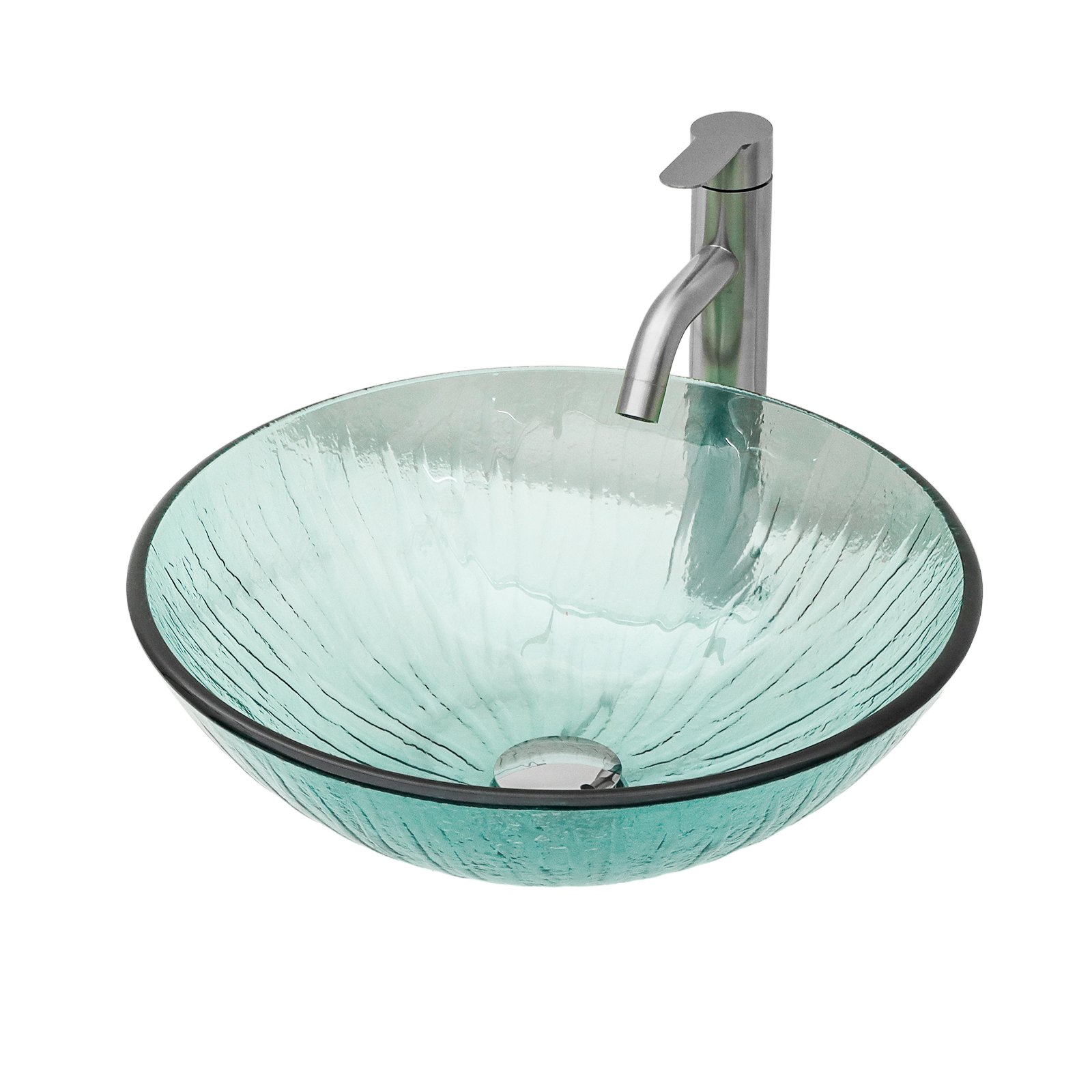 Vessel Sink With Trim, Round Bowl, Pop Up Drain (No Faucet) - Green - Image 10