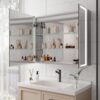 36" X 30" Medicine Cabinet With LED Vanity Mirror, Anti-Fog Recessed Or Surface Mount Bathroom Double Door Large Storage 3000K~6000K Bright Lighted Aluminum Storage Cabinet With Touch Switch - Silver - Image 7