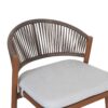 Outdoor Bar Height Aluminum Frame Counter Stools With Scallop Shaped Backrest & Water Resistant Cushions (Set of 2) - Teak - Image 7