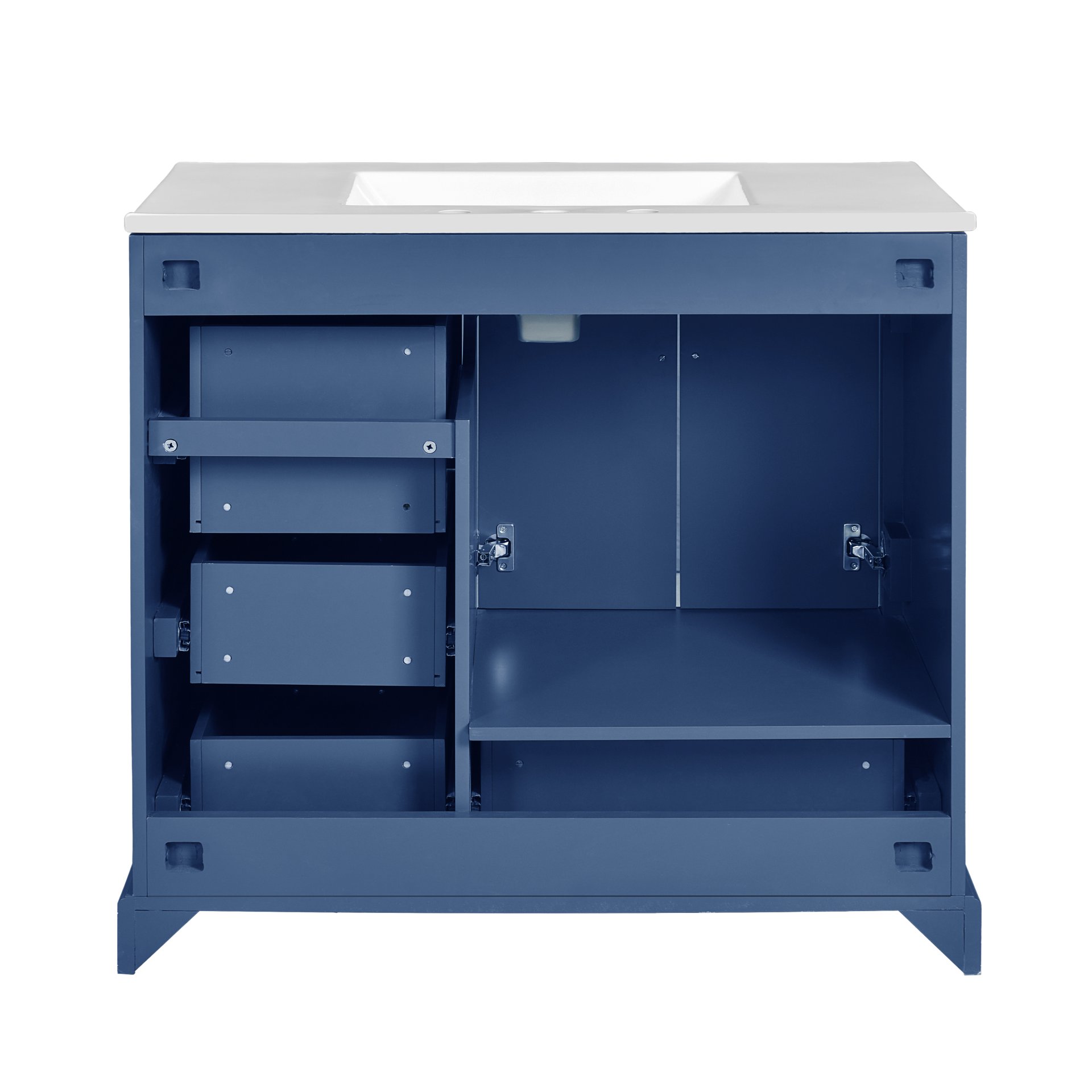 Traditional 36" Bathroom Vanity With Sink, Cabinet With Soft Close Doors And Drawers - Blue - Image 19