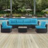 Outdoor Deep Seat Cushions For Patio Furniture Replacement, Cushion Set For Sectionals - Sky Blue - Image 2