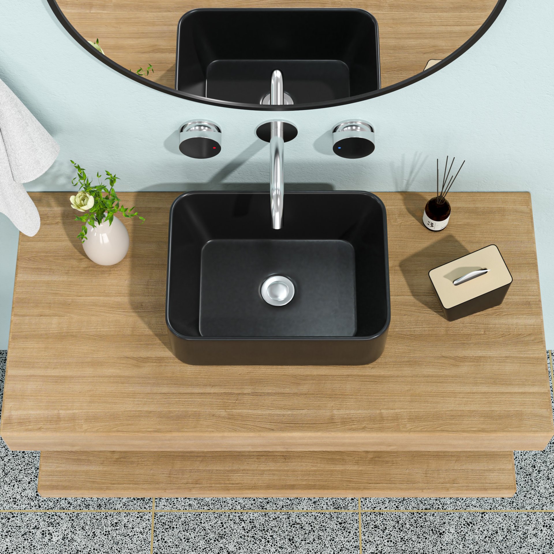 Rectangular Vessel Bathroom Sink - Matte Black - Image 4