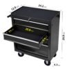 Rolling Tool Chest, 4 Drawer Tool Box With Wheels, Heavy Duty Industrial Service Cart Storage Organizer With Locking System, Rolling Tool Box Organizer Tool Case For Garage, Repair Shop - Black - Image 5
