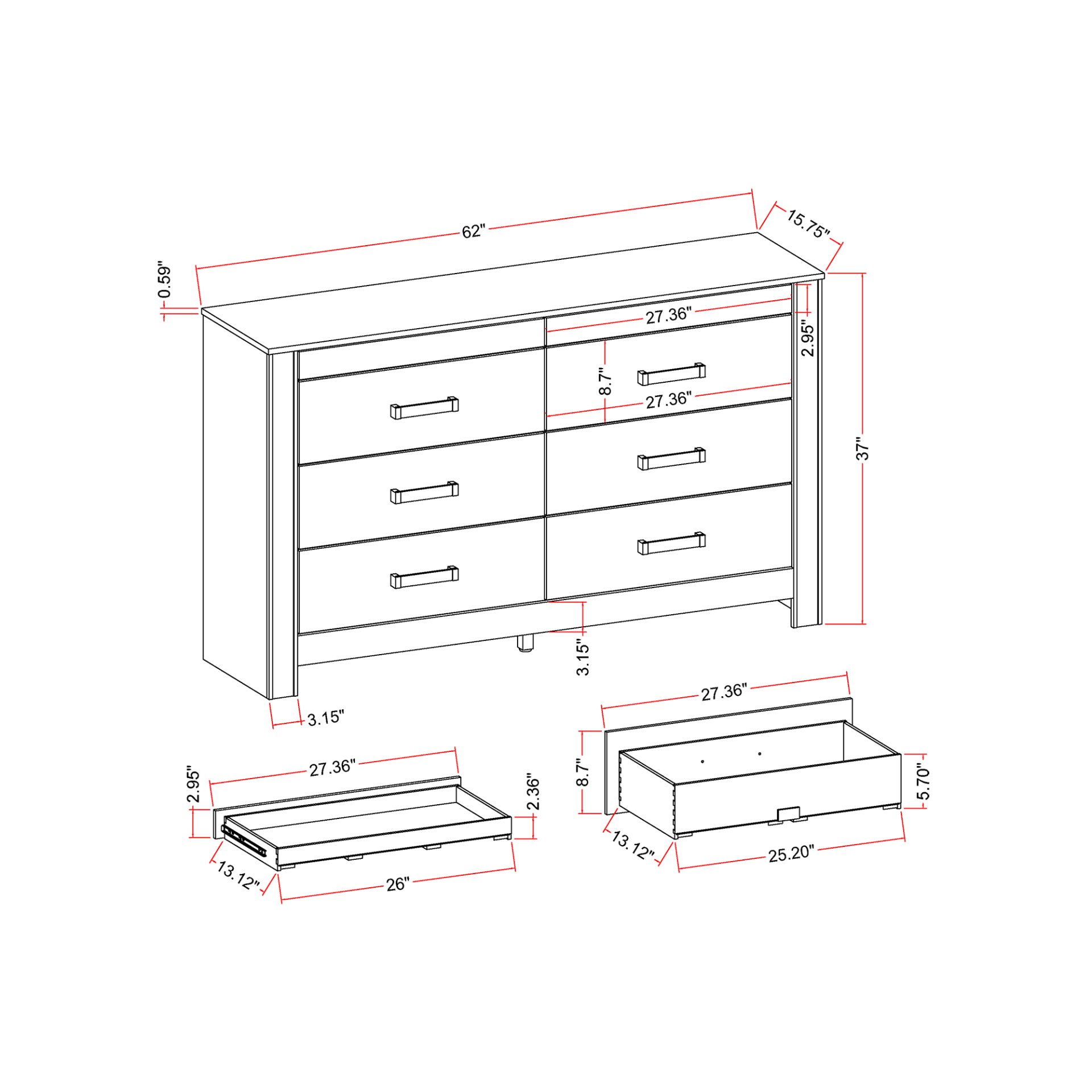 Lorenzo - 5 Piece Queen Bedroom Set With Glittered Detailing And Bar Handles - Silver - Image 10