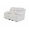 Blanche - Reclining Loveseat With LED Lights And Built In Speakers - White - Image 6