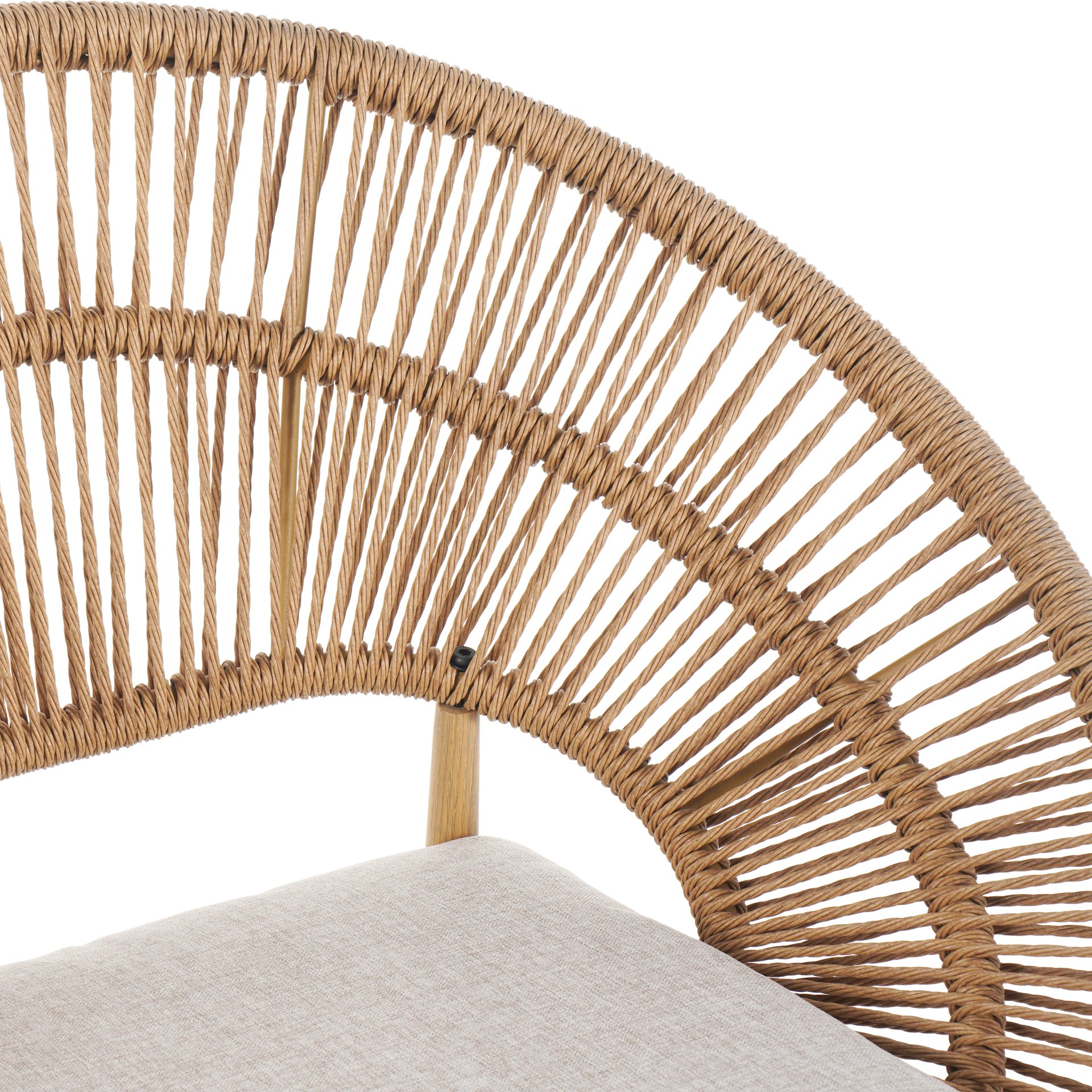 Cyril - Outdoor Wicker Papasan Style Dining Chair (Set of 2) - Beige / Light Brown / Teak - Image 10