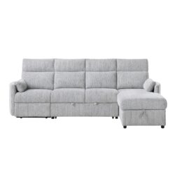 Sleeper Sofa With Storage Chaise - Grey