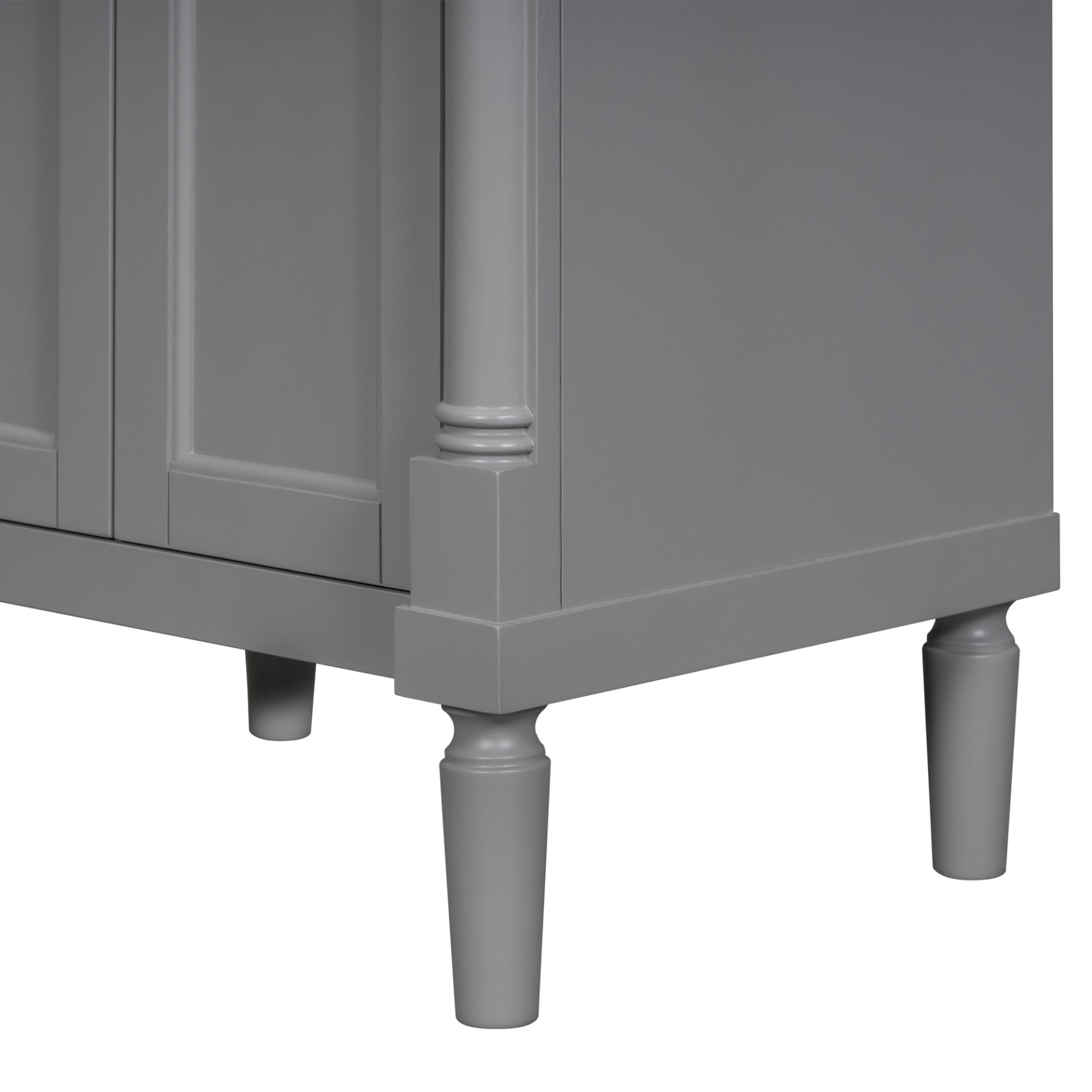 Bathroom Vanity With Top Sink, 2-Tier Modern Bathroom Storage Cabinet, Single Sink Bathroom Vanity, Large Storage Shelves - Gray - Image 13